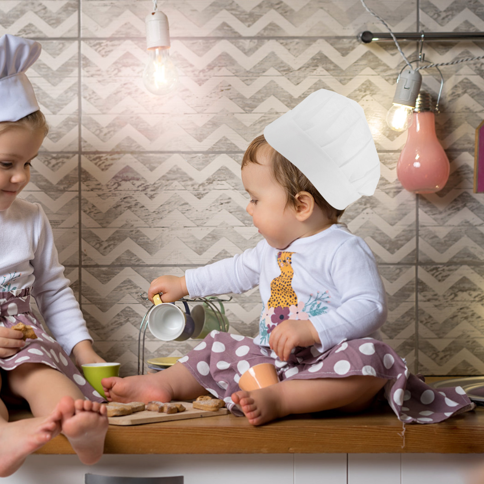 Baking In Kitchen - 15Pcs Disposable Kids Chef Hats Small