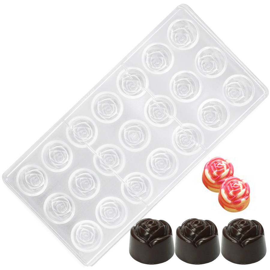 Kitchen Tools In Baking - 21-Hole Rose Style Transparent Hard Plastic