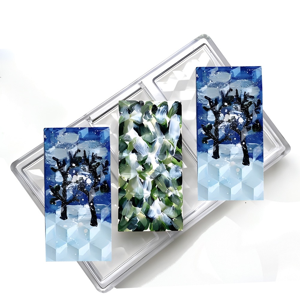 Kitchen Tools In Baking - Hard Rhombus Grid Prism Chocolate Mold,