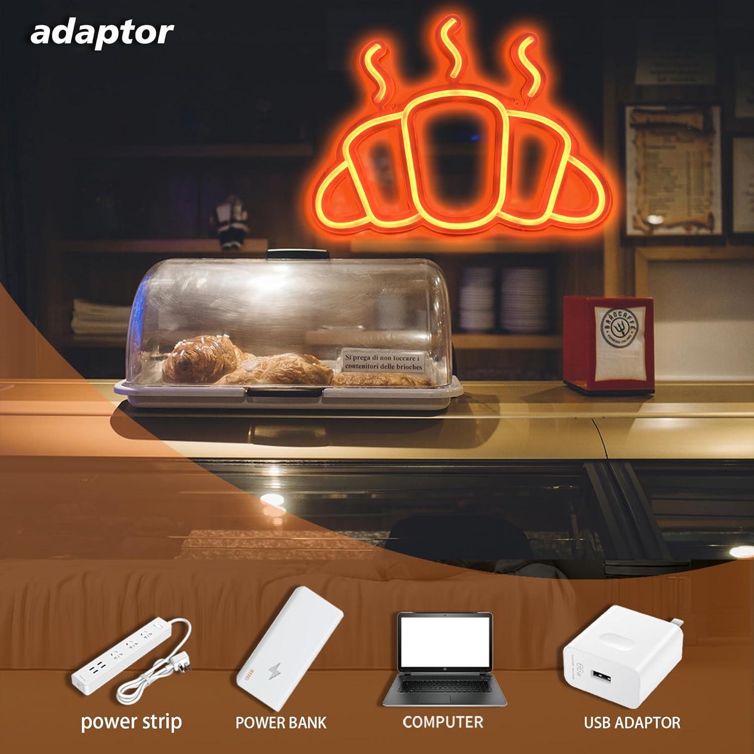 Croissant Neon Sign USB Powere - огляд і ціна Kitchen Bakery