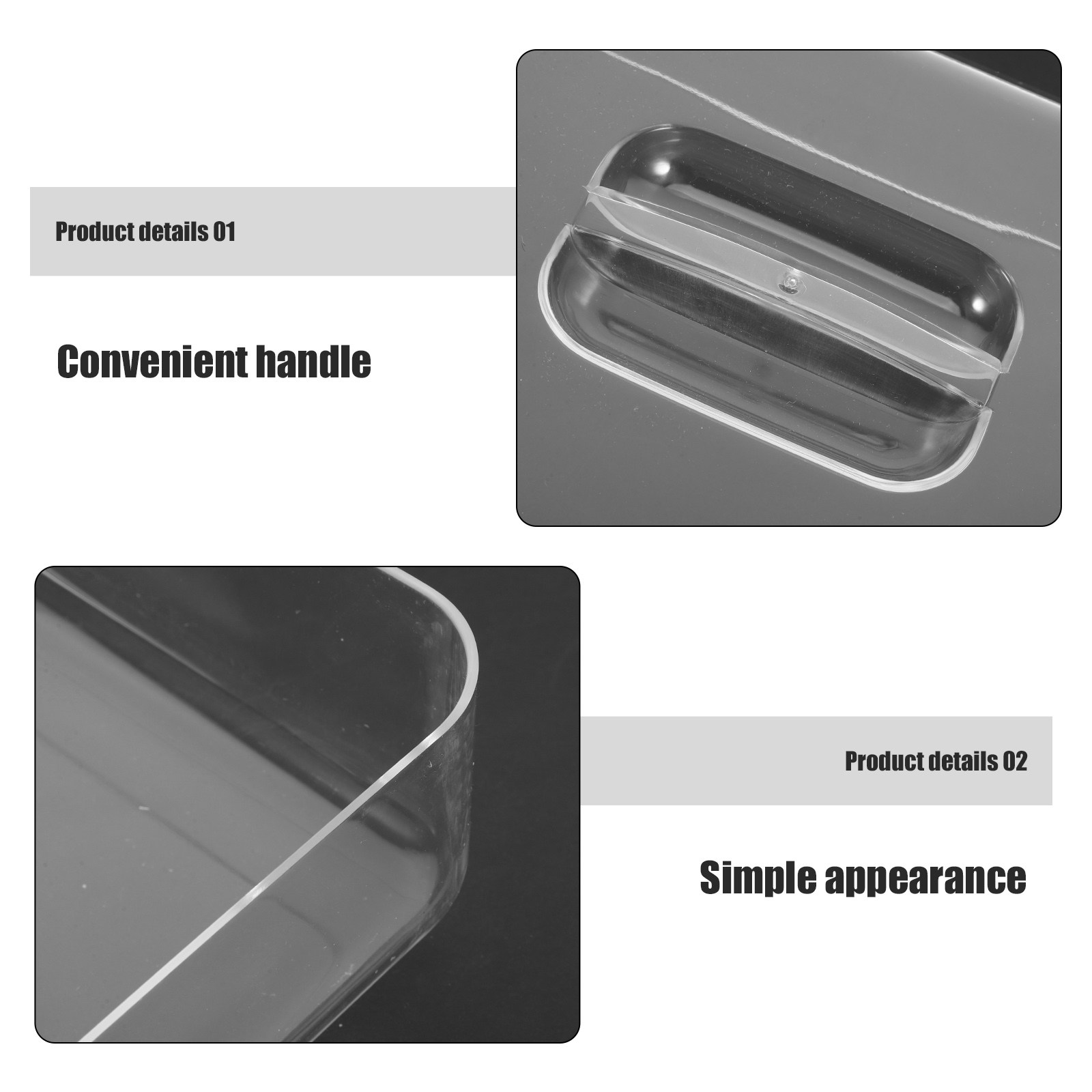 2Pcs Clear Acrylic Rectangular - огляд і ціна Kitchen Bakery